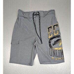 Ecko UNLTD Board Shorts Mens Small Gray Y2K Surfing Swim Trunks Beach Vacation